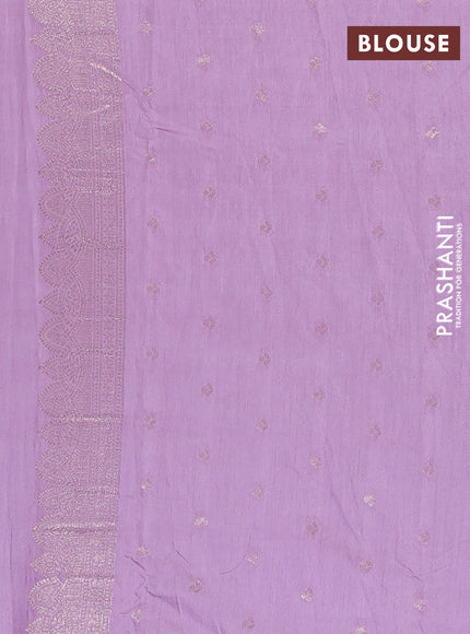 Semi chanderi saree pastel purple with allover zari woven buttas and zari woven butta border