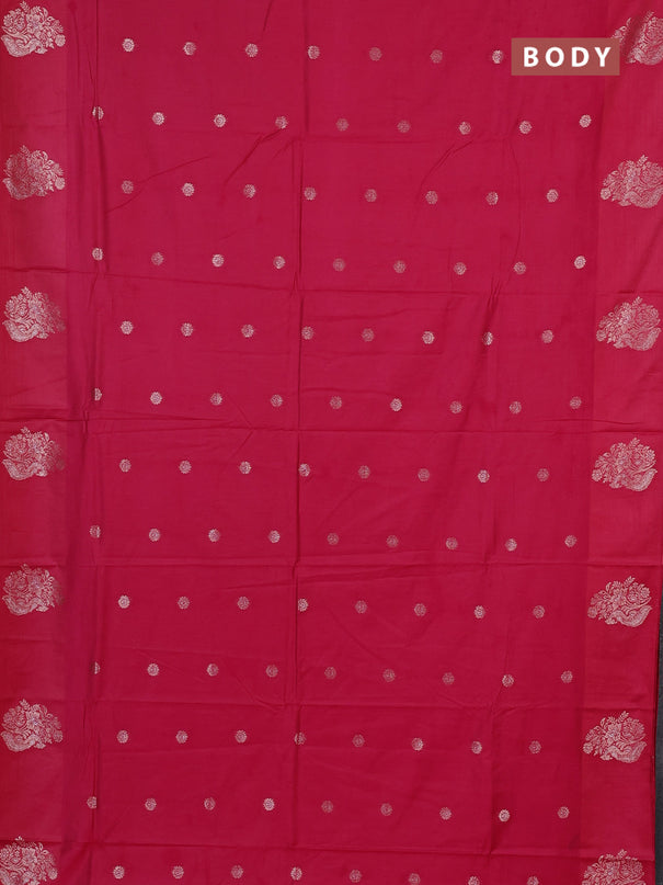 Semi chanderi saree maroon with allover zari woven buttas and zari woven butta border
