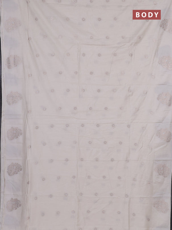 Semi chanderi saree cream with allover zari woven buttas and zari woven butta border