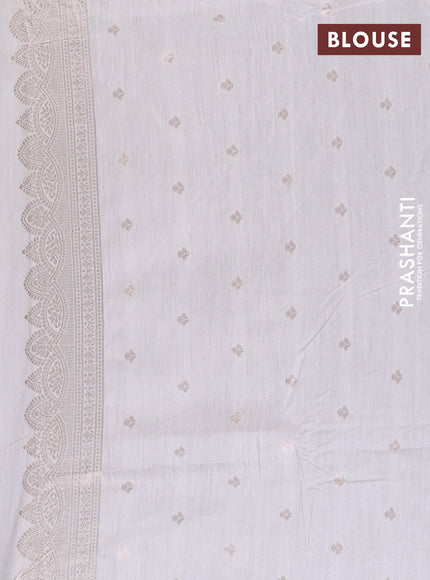 Semi chanderi saree cream with allover zari woven buttas and zari woven butta border