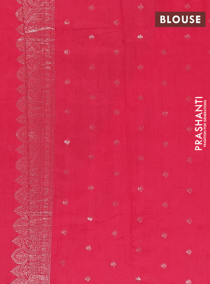 Semi chanderi saree red with allover zari woven buttas and zari woven butta border
