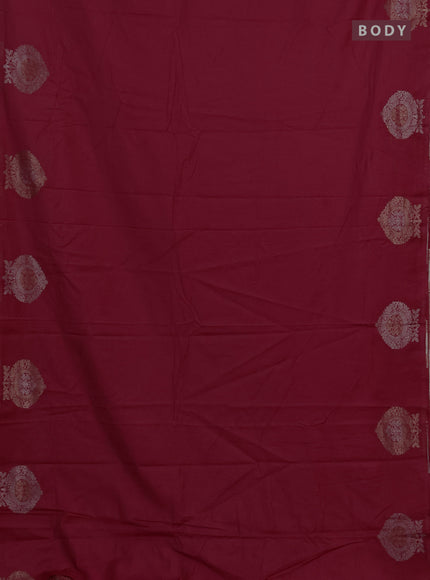 Semi chanderi saree pink with plain body and zari woven butta border