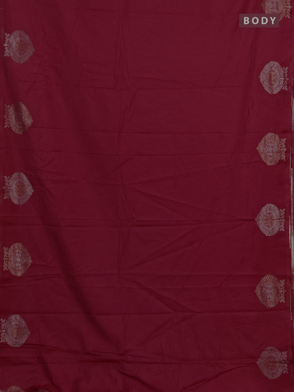 Semi chanderi saree pink with plain body and zari woven butta border