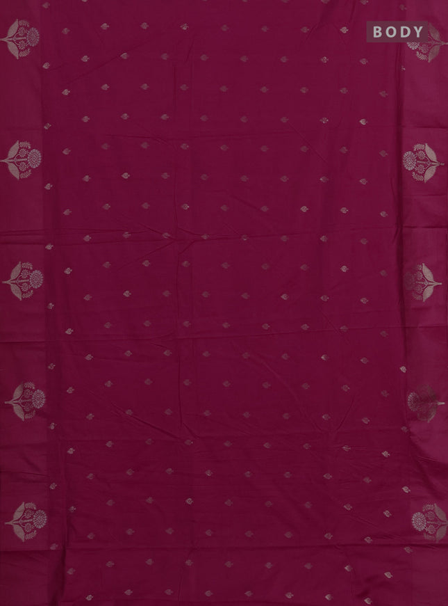 Semi chanderi saree pink with allover zari woven buttas and zari woven butta border