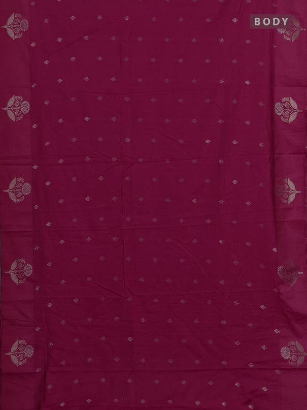 Semi chanderi saree pink with allover zari woven buttas and zari woven butta border