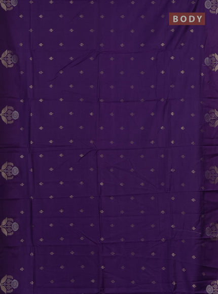 Semi chanderi saree violet with allover zari woven buttas and zari woven border