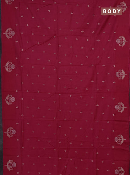 Semi chanderi saree pink with allover zari woven buttas and zari woven butta border