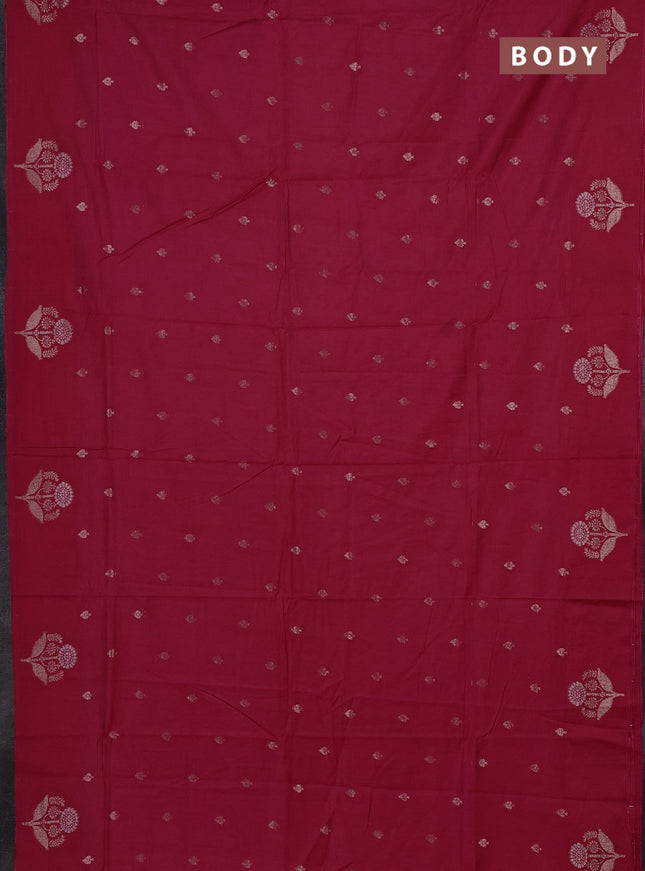 Semi chanderi saree pink with allover zari woven buttas and zari woven butta border