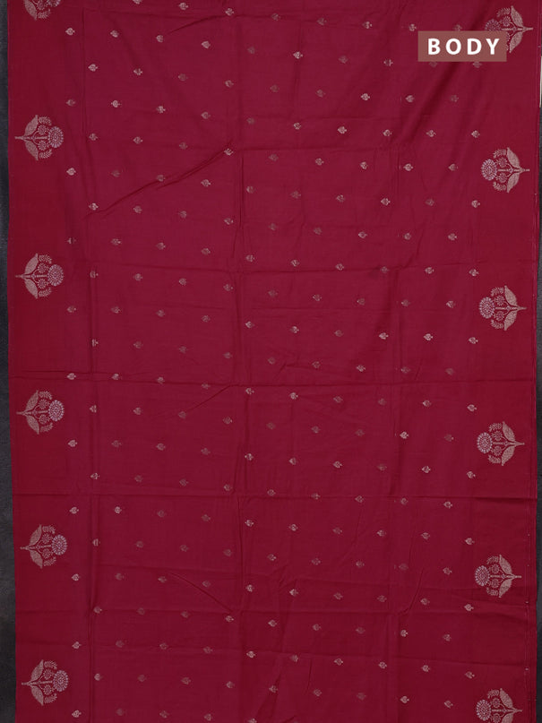 Semi chanderi saree pink with allover zari woven buttas and zari woven butta border