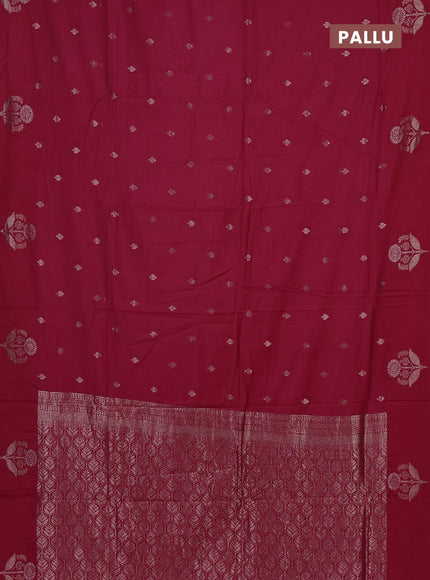 Semi chanderi saree pink with allover zari woven buttas and zari woven butta border