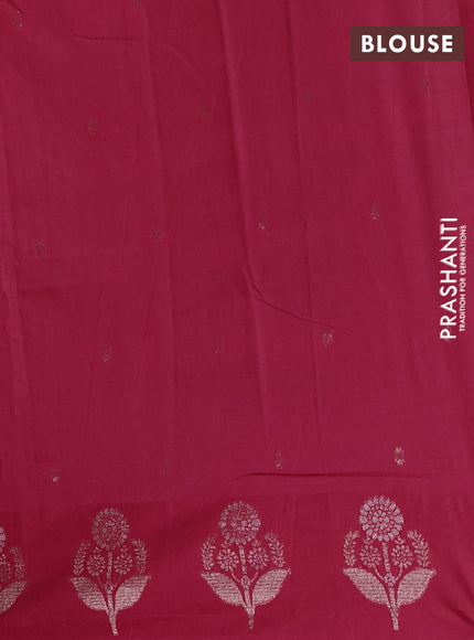 Semi chanderi saree pink with allover zari woven buttas and zari woven butta border