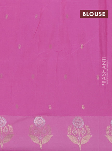 Semi chanderi saree light pink with allover zari woven buttas and zari woven butta border