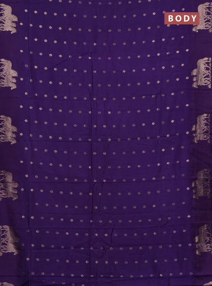 Semi chanderi saree violet with allover zari woven buttas and zari woven border
