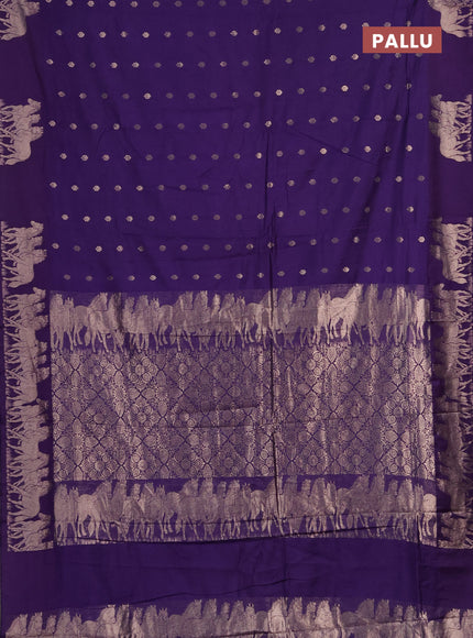 Semi chanderi saree violet with allover zari woven buttas and zari woven border