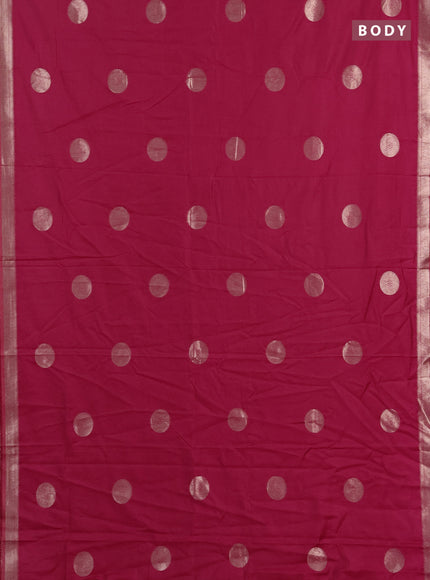 Semi chanderi saree pink with zari woven buttas and zari woven border