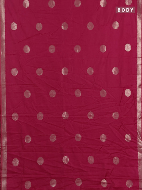 Semi chanderi saree pink with zari woven buttas and zari woven border