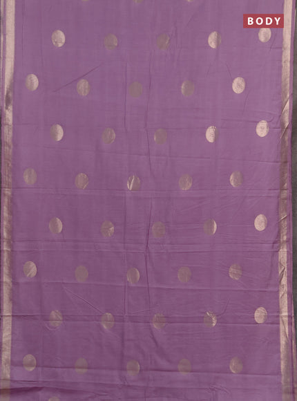 Semi chanderi saree lavender with zari woven buttas and zari woven border