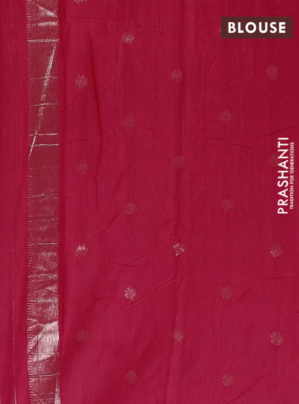 Semi chanderi saree red with zari woven buttas and zari woven border