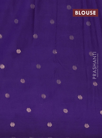 Semi chanderi saree violet with zari woven buttas and zari woven border
