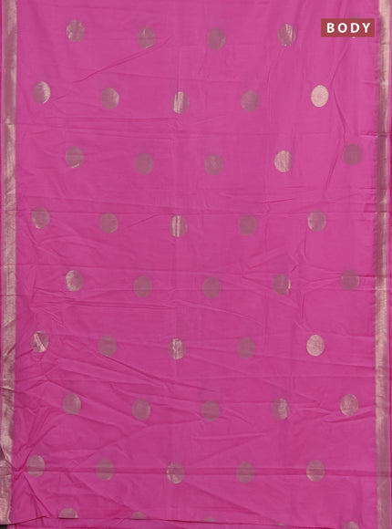 Semi chanderi saree light pink with zari woven buttas and zari woven border
