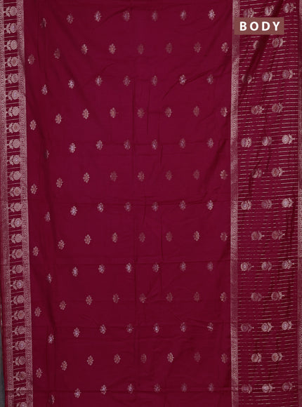 Semi chanderi saree pink with zari woven buttas and long zari woven border