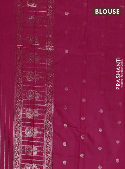 Semi chanderi saree pink with zari woven buttas and long zari woven border