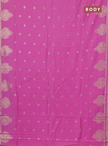 Semi chanderi saree light pink with zari woven buttas and zari woven butta border