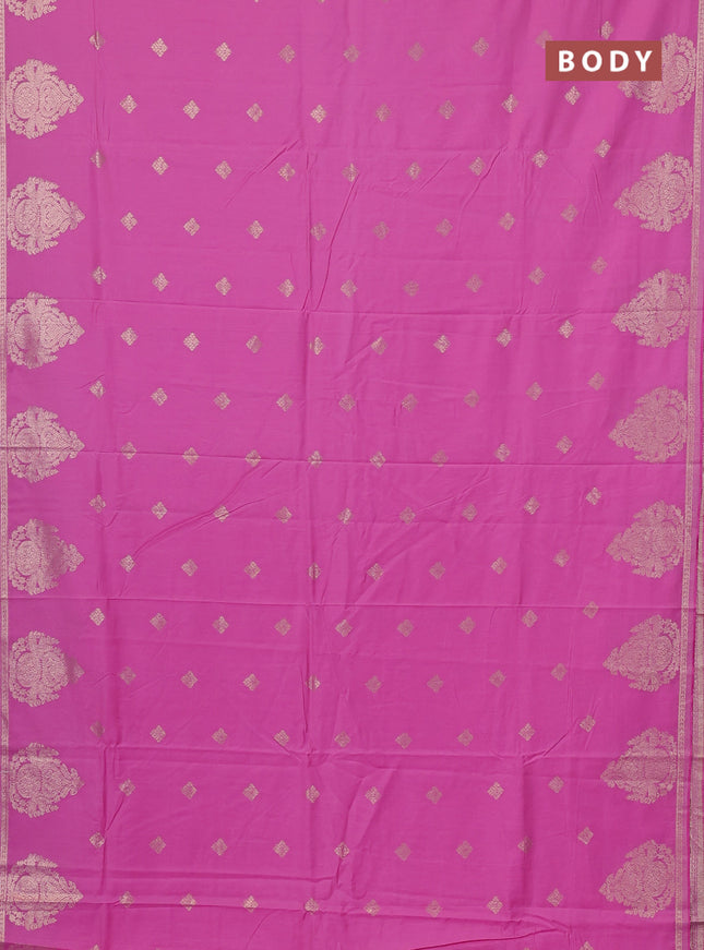 Semi chanderi saree light pink with zari woven buttas and zari woven butta border