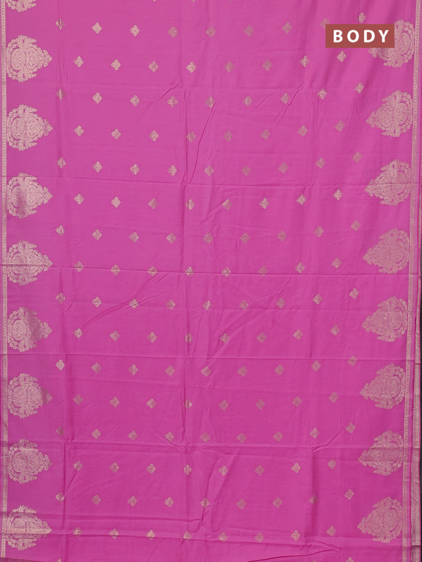 Semi chanderi saree light pink with zari woven buttas and zari woven butta border