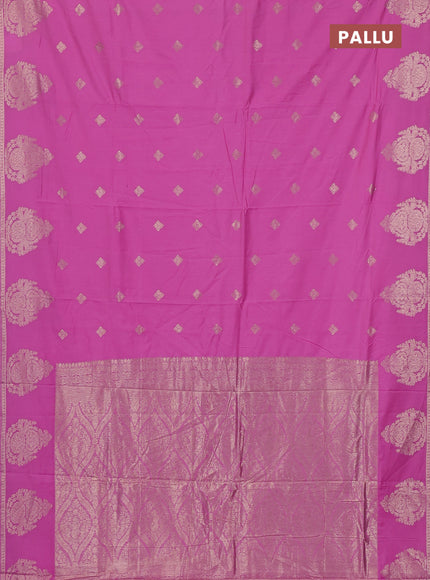 Semi chanderi saree light pink with zari woven buttas and zari woven butta border