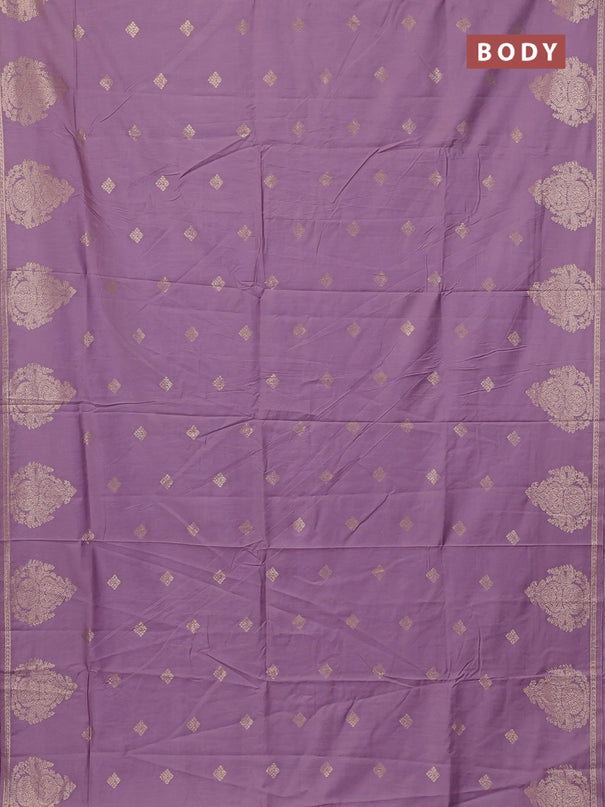 Semi chanderi saree lavender with zari woven buttas and zari woven butta border