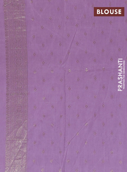 Semi chanderi saree lavender with zari woven buttas and zari woven butta border