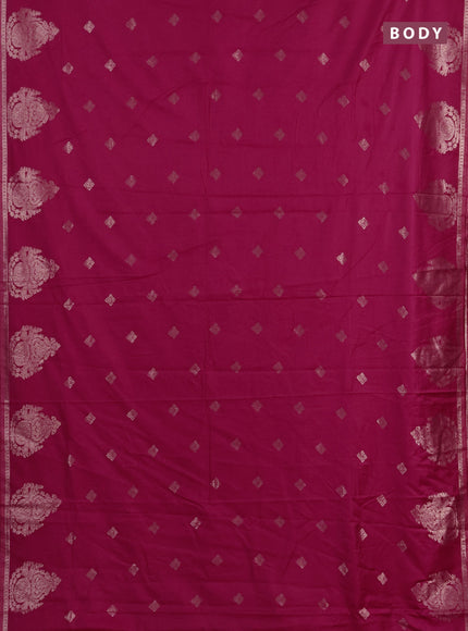 Semi chanderi saree pink with zari woven buttas and zari woven butta border