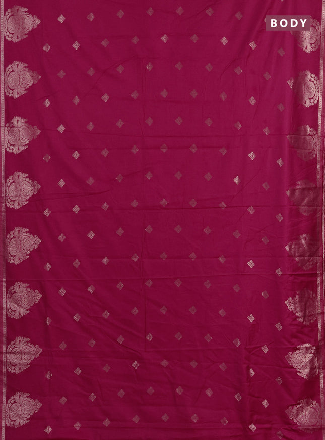 Semi chanderi saree pink with zari woven buttas and zari woven butta border