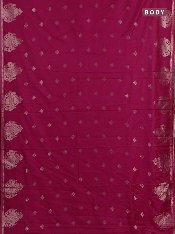 Semi chanderi saree pink with zari woven buttas and zari woven butta border