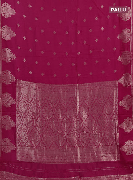 Semi chanderi saree pink with zari woven buttas and zari woven butta border