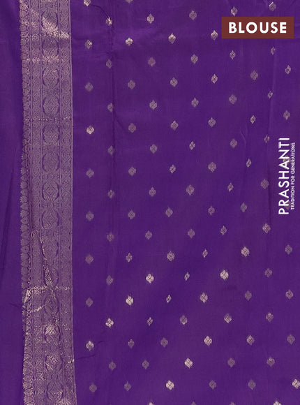 Semi chanderi saree violet with zari woven buttas and zari woven butta border