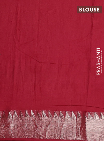 Semi chanderi saree maroon with allover self emboss zari woven buttas and zari woven border