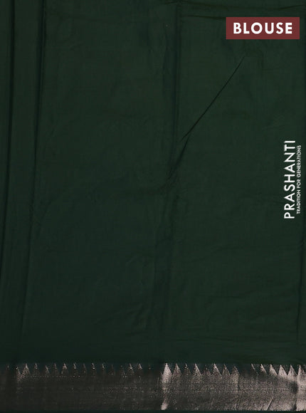 Semi chanderi saree green with allover self emboss zari woven buttas and zari woven border