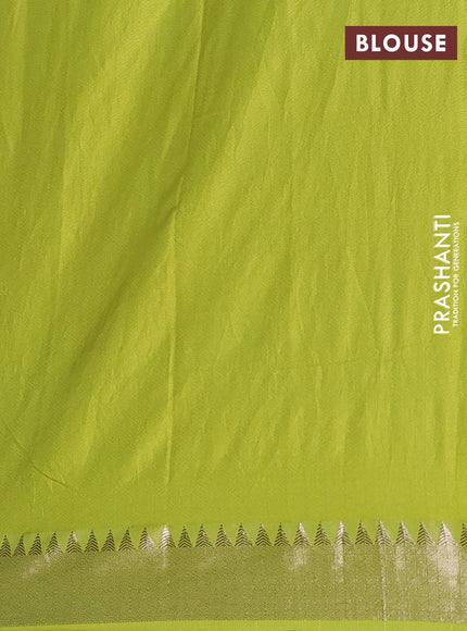 Semi chanderi saree light green with allover self emboss zari woven buttas and zari woven border