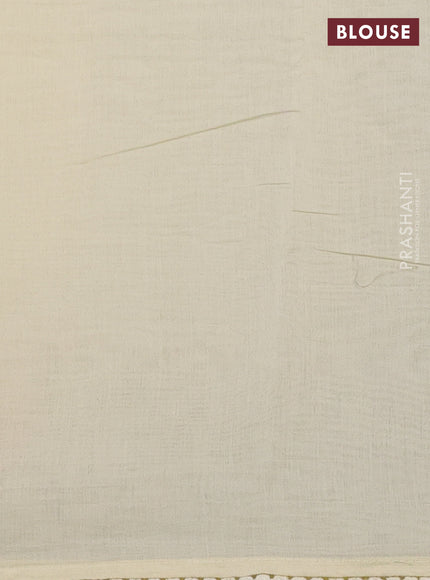 Mul chanderi saree pale yellow with plain body and embroidery border
