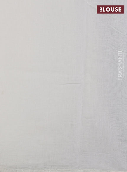 Mul chanderi saree cream with plain body and embroidery border