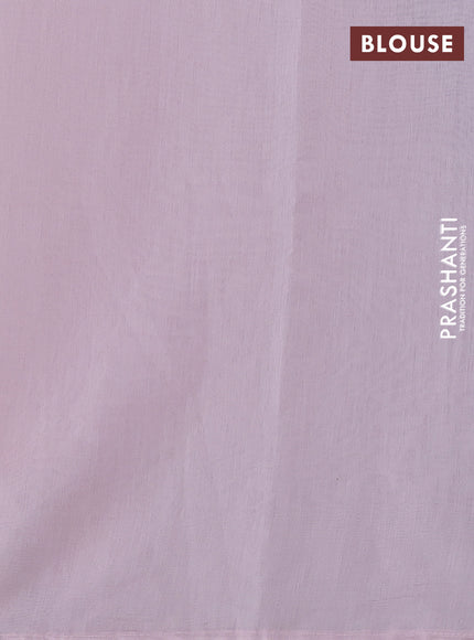 Mul chanderi saree baby pink with plain body and embroidery border