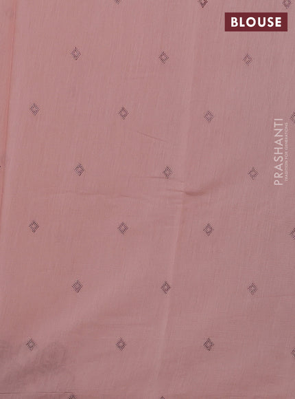 Mul chanderi saree pastel peach shade with embroidery buttas and embroidery border