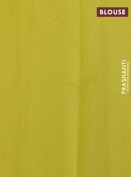 Mul chanderi saree mustard yellow with embroidery buttas and embroidery border