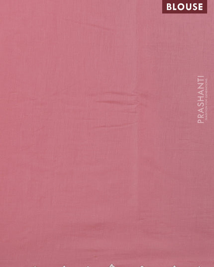 Mul chanderi saree peach pink with allover embroidery work and scallop border