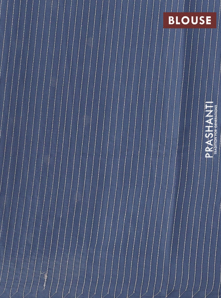 Mul chanderi saree grey with embroidery buttas and embroidery border