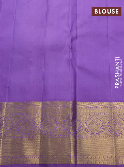 Pure kanchipuram silk saree lavander with allover zari woven brocade weaves and zari woven border