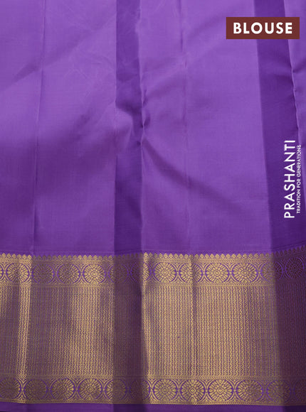 Pure kanchipuram silk saree lavander with allover zari woven brocade weaves and zari woven border