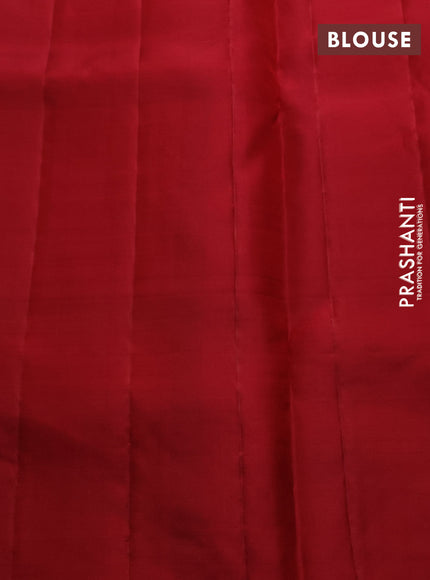 Pure kanchipuram silk saree maroon with allover zari brocade weaves and meenakari border